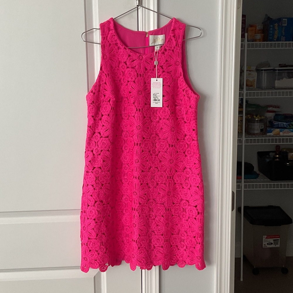 Lilly Pulitzer Passion Pink Crochet Dress